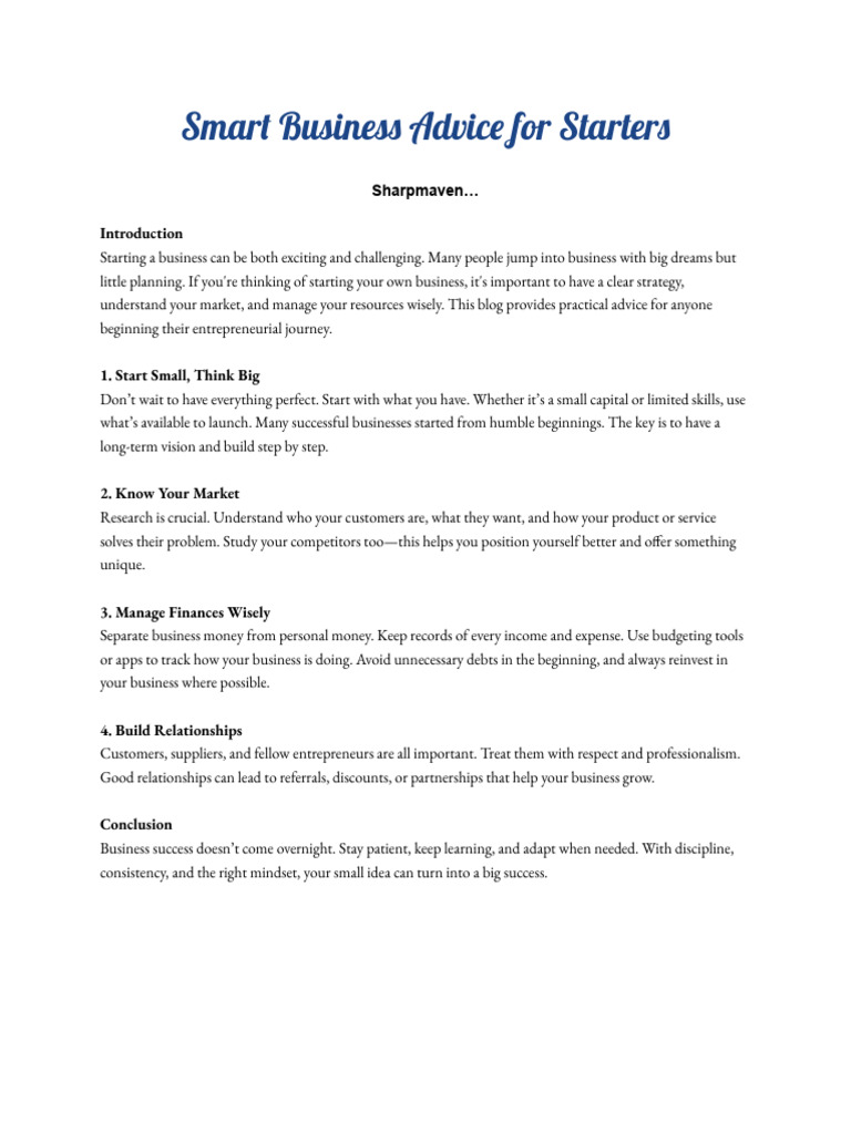 Essential Tips for New Entrepreneurs | PDF
