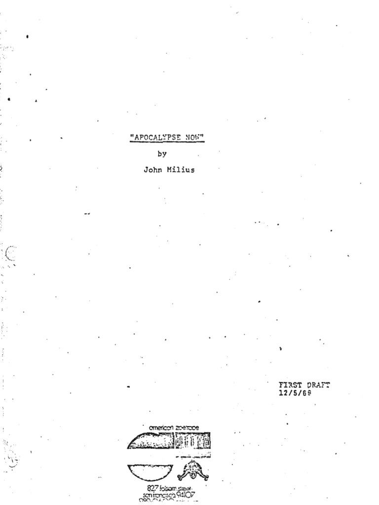 Apocalypse Now - Milus First Draft | PDF