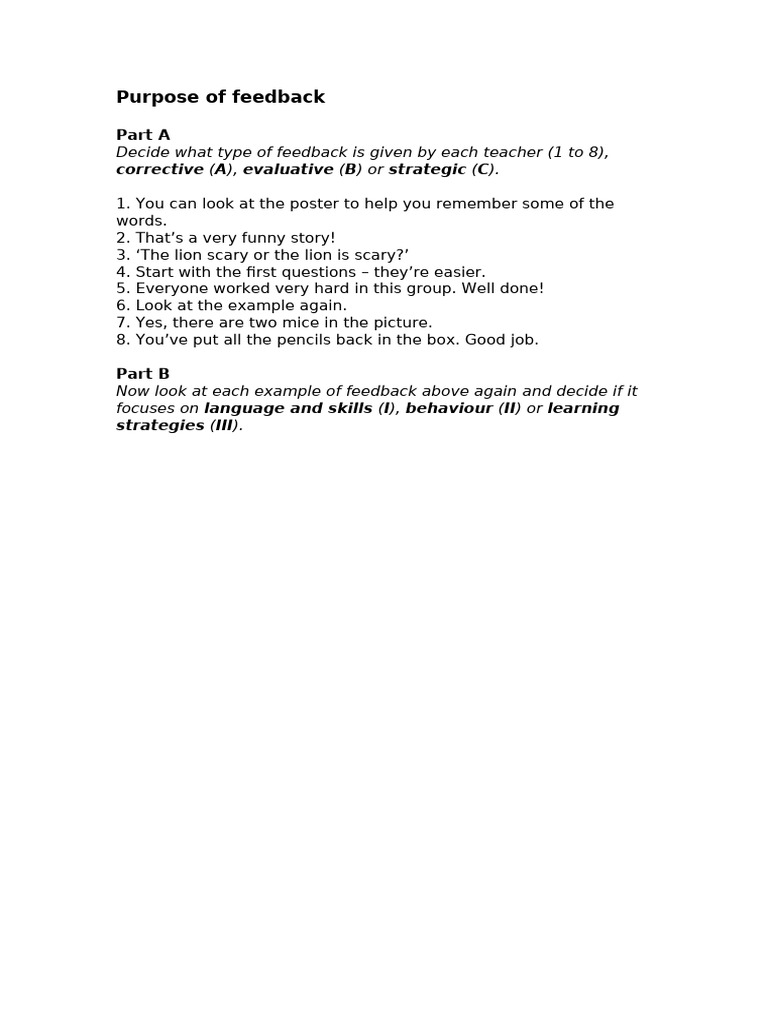 Feedback | PDF