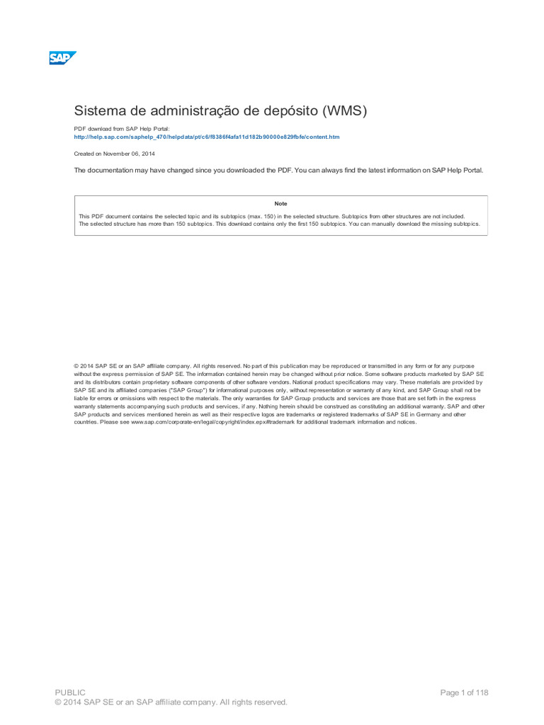 000 - WMS Sap | PDF | Armazém | Dados