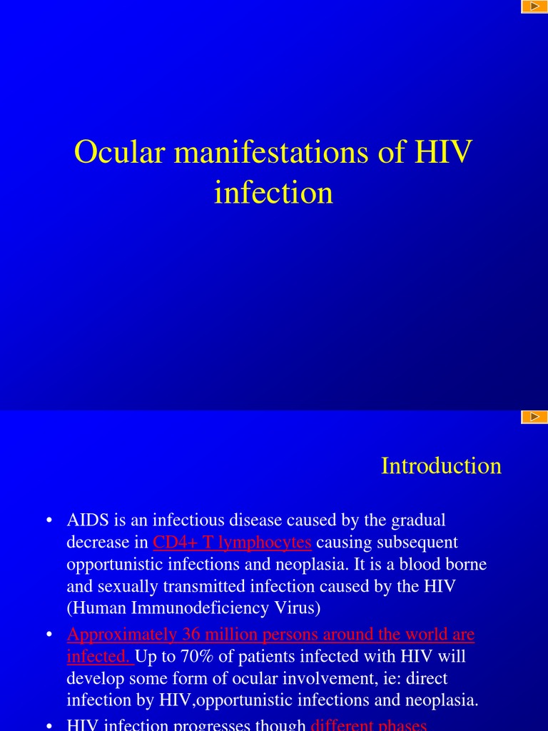 Ocular Manifestations of HIV Infection | PDF | Hiv/Aids | Infection