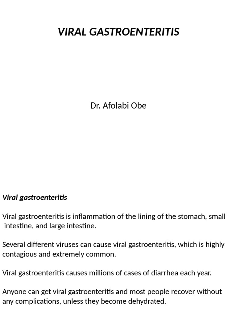 Understanding Viral Gastroenteritis Symptoms | PDF | Dehydration | Virus