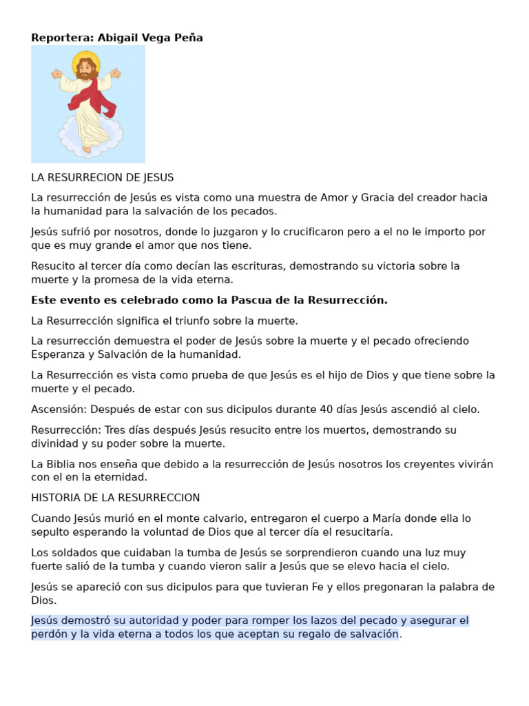La Resurrección de Jesús: Fe y Salvación | PDF