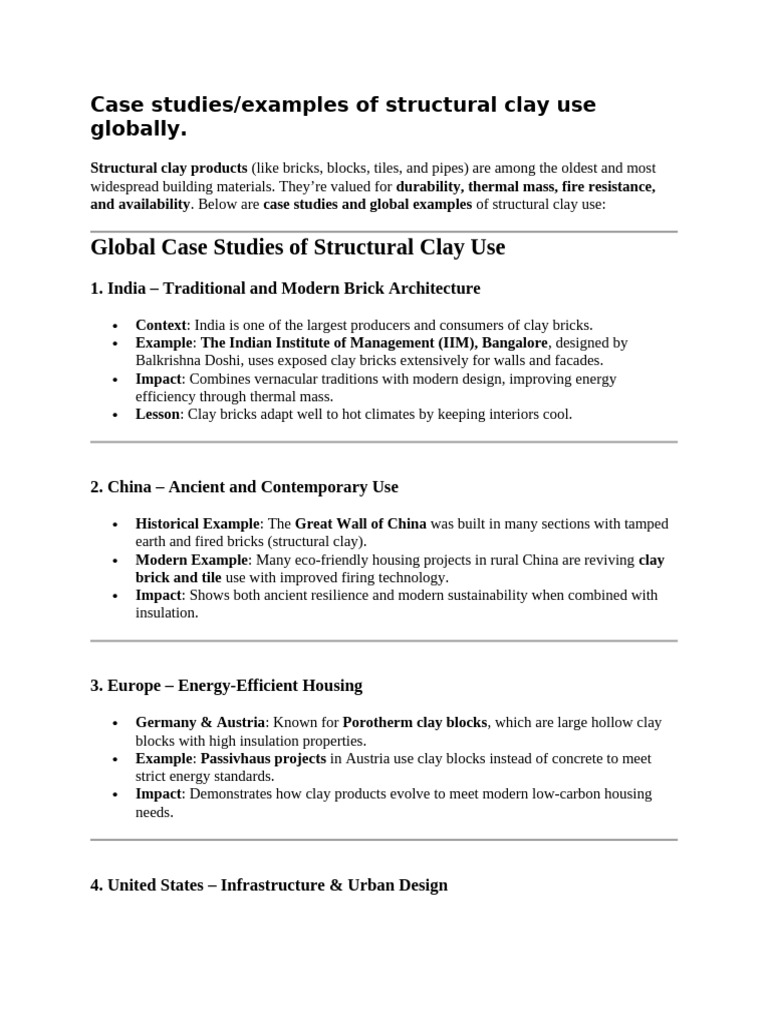 Global Case Studies in Structural Clay | PDF | Brick | Building Insulation