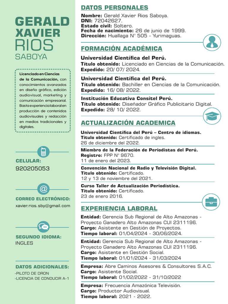 CV Gerald Rios - 2024 | PDF | Perú