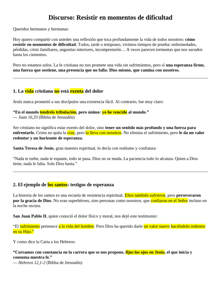 Resistir en Momentos de Dificultad | PDF | Cristo (título) | Dios