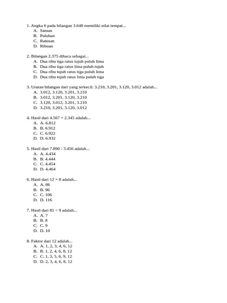Latihan Soal | PDF