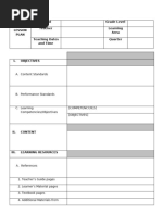 Multi-Grade Lesson Plan Template | PDF