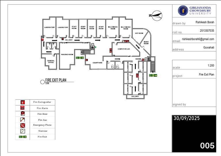 Fire Exit Plan for Classroom Layout | PDF | Fires