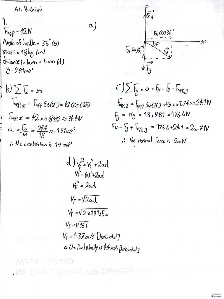 Physics Test Unit 2 | PDF