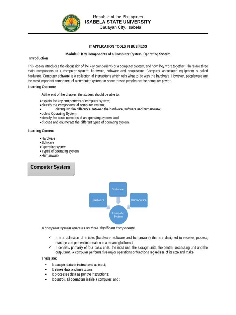 3 Key Components of Computer System | PDF | Computer Data Storage ...