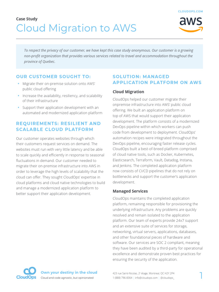 Cloud Migration Case Study: AWS Success | PDF | Cloud Computing ...