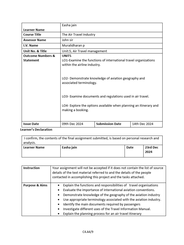 EashaTravel - Written Assessment Easha | PDF | Airlines