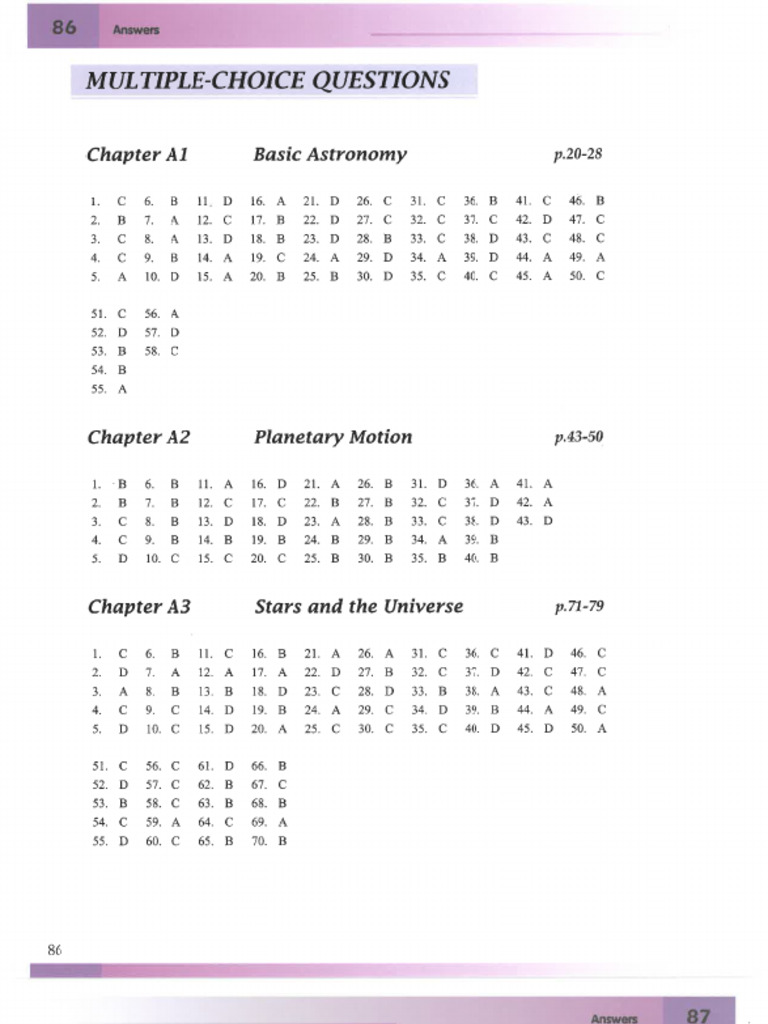 MC Answers and Numerical Answers | PDF