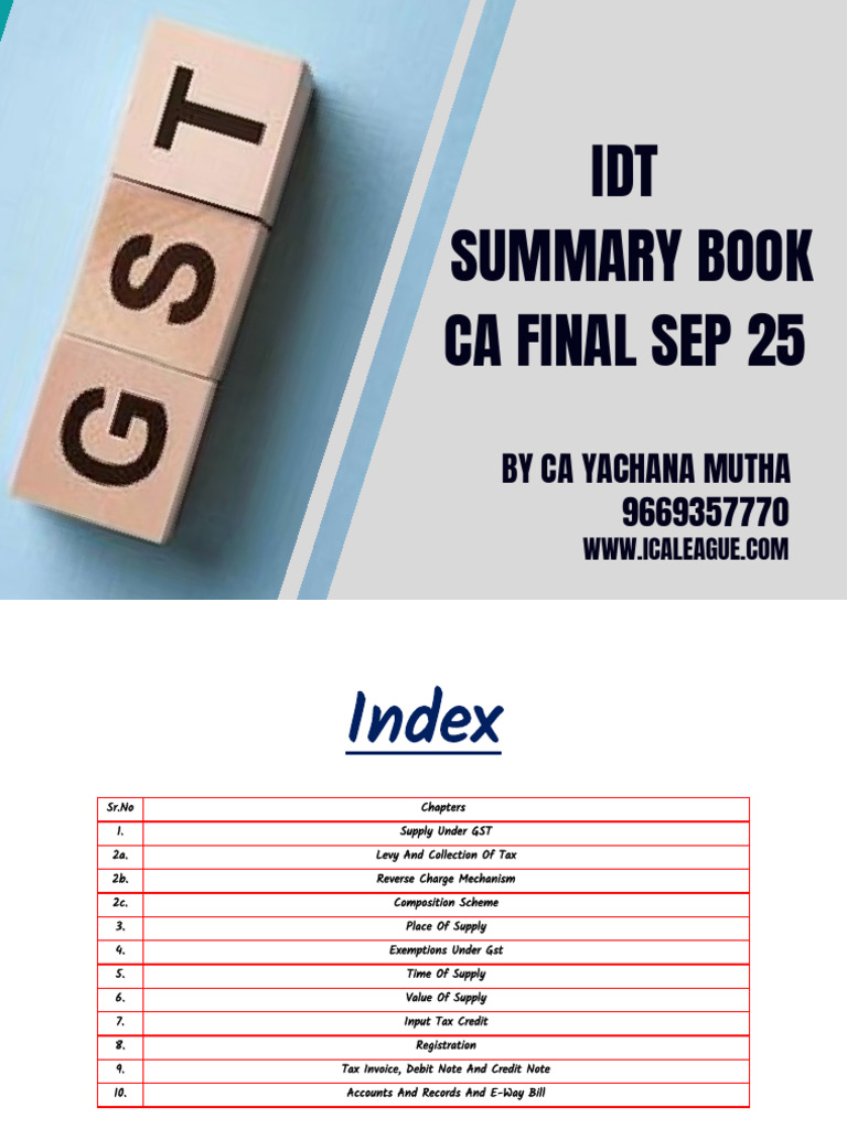 GST Supply Concepts Summary Guide | PDF | Value Added Tax | Business