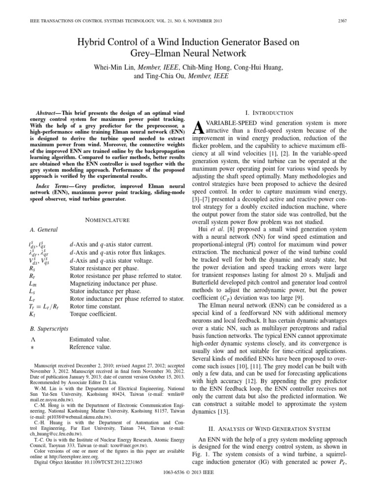 Hybrid Control for Wind Energy Systems | PDF | Turbine | Power Inverter