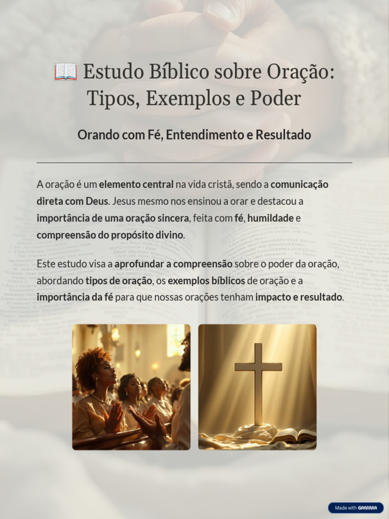 Estudo-Biblico-sobre-Oracao-Tipos-Exemplos-e-Poder BÔNUS | PDF | Oração ...