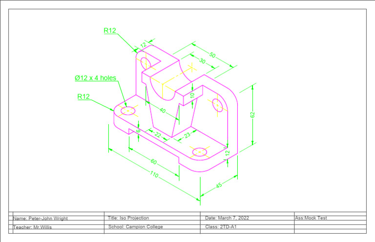 Iso Projection Mock Test R12 Details | PDF