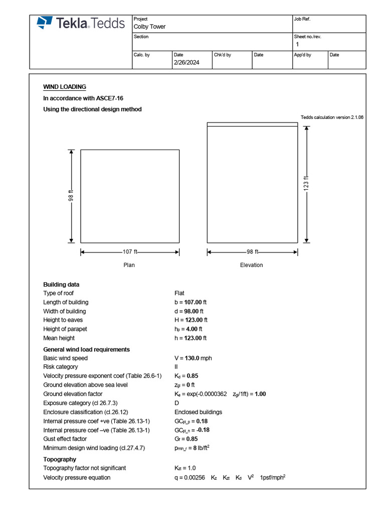 Directional Method - Flat Roof With Parapet Example | PDF | Windward ...