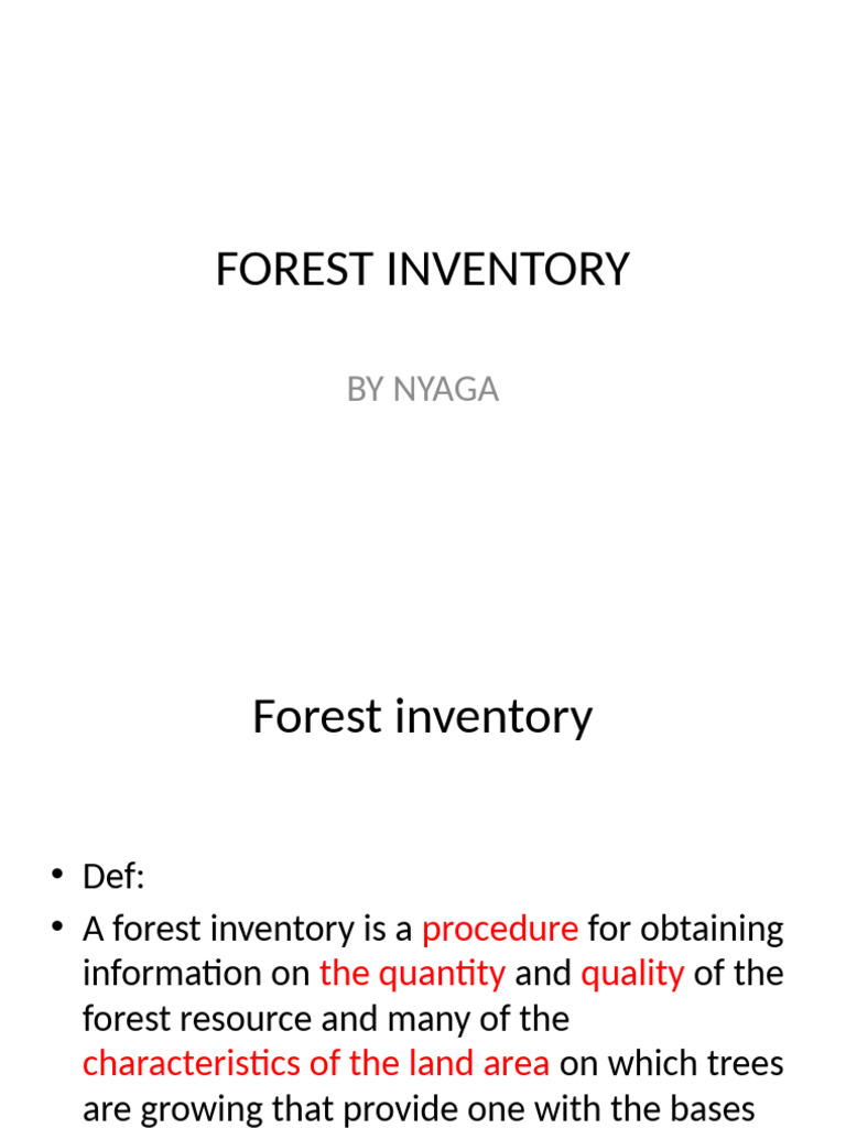 Forest Inventory Methods and Valuation | PDF | Sampling (Statistics)