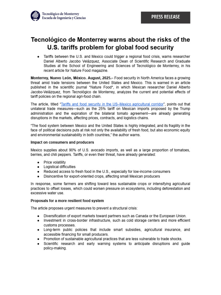 Press Release - Tecnológico de Monterrey Warns About The Risks of The ...
