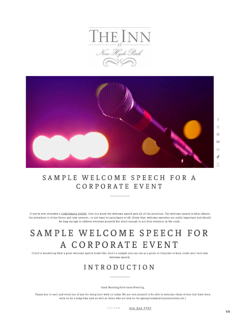 Sample Welcome Speech | PDF