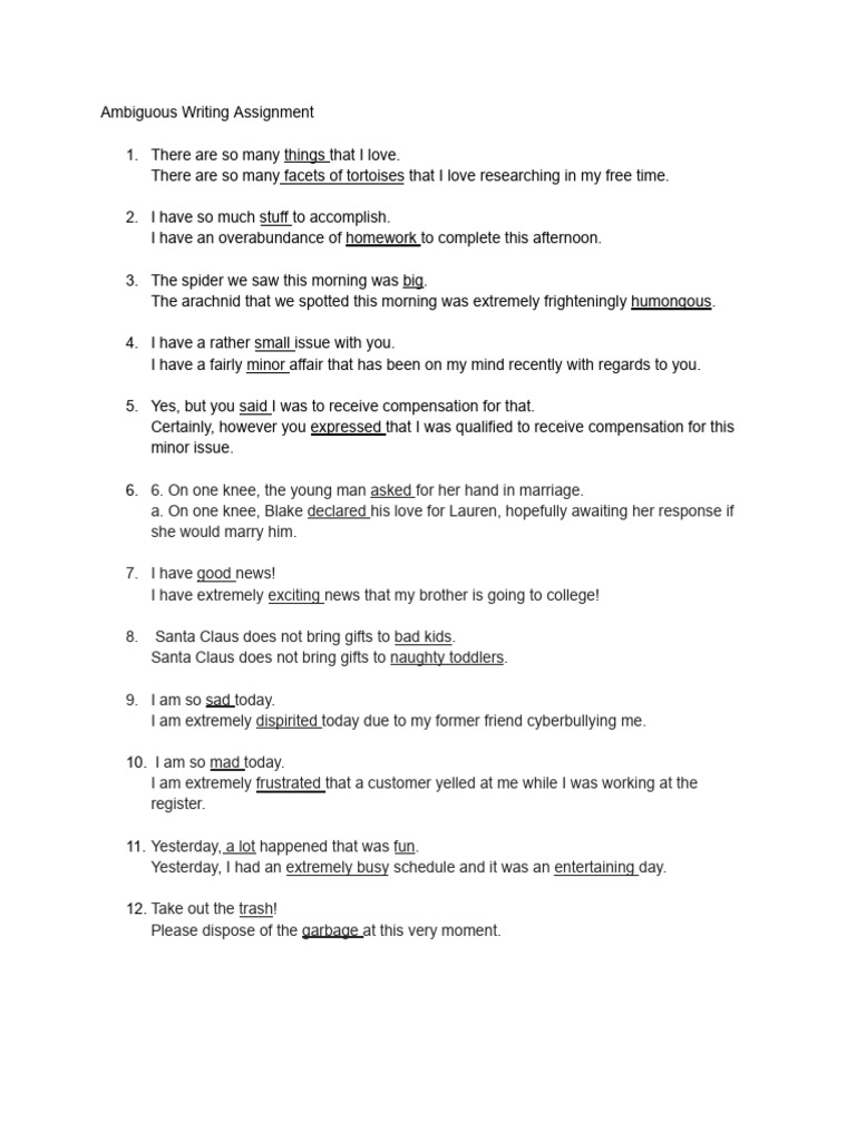 Enhancing Ambiguous Writing Clarity | PDF