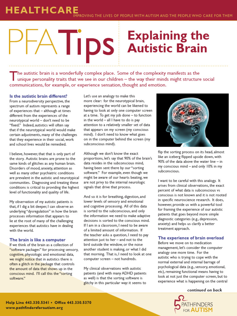Understanding the Autistic Brain Differences | PDF | Autism | Mind