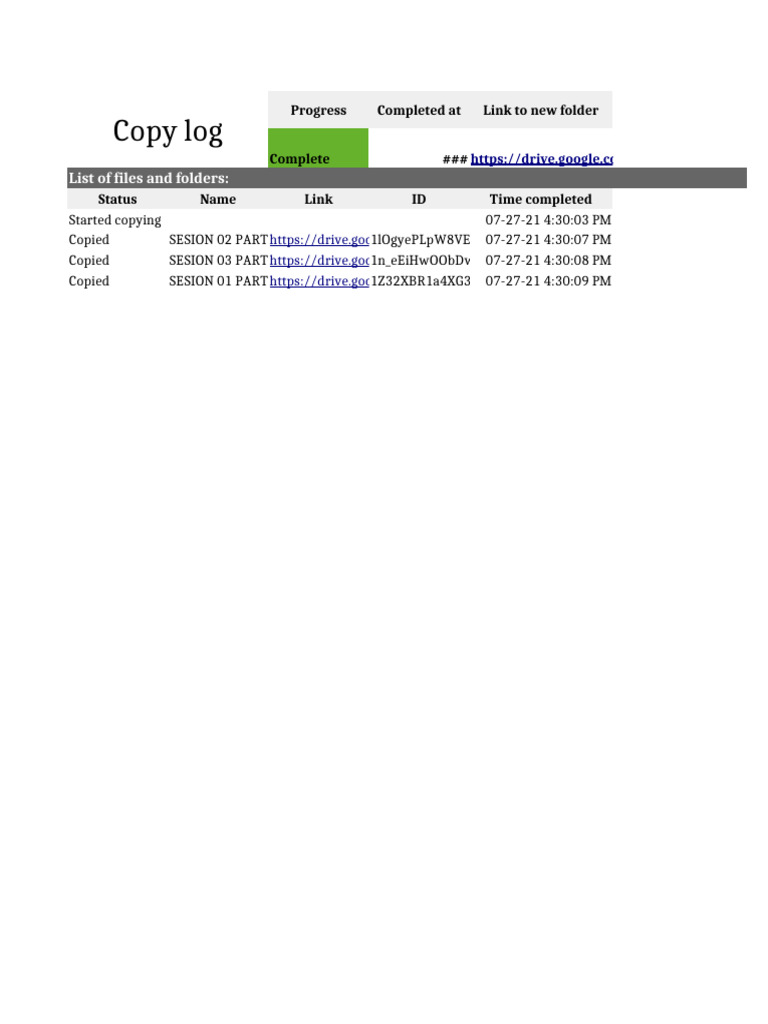 File Copy Log and Status Report | PDF