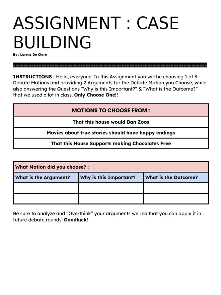 Assignment - Case Building | PDF