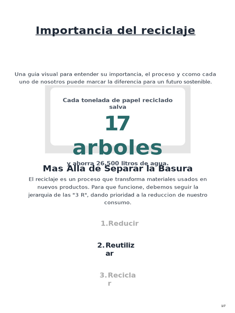 La Importancia Del Reciclaje. | PDF | Reciclaje | Economía y medio ambiente