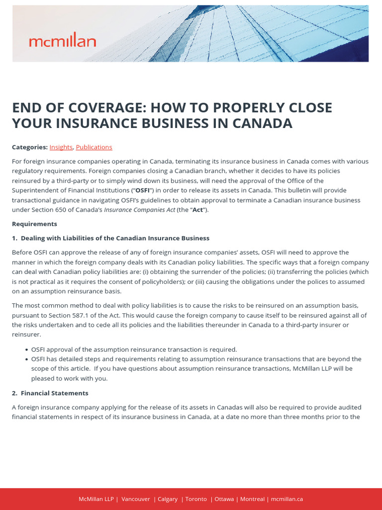 End of Coverage How To Properly Close Your Insurance Business in Canada ...
