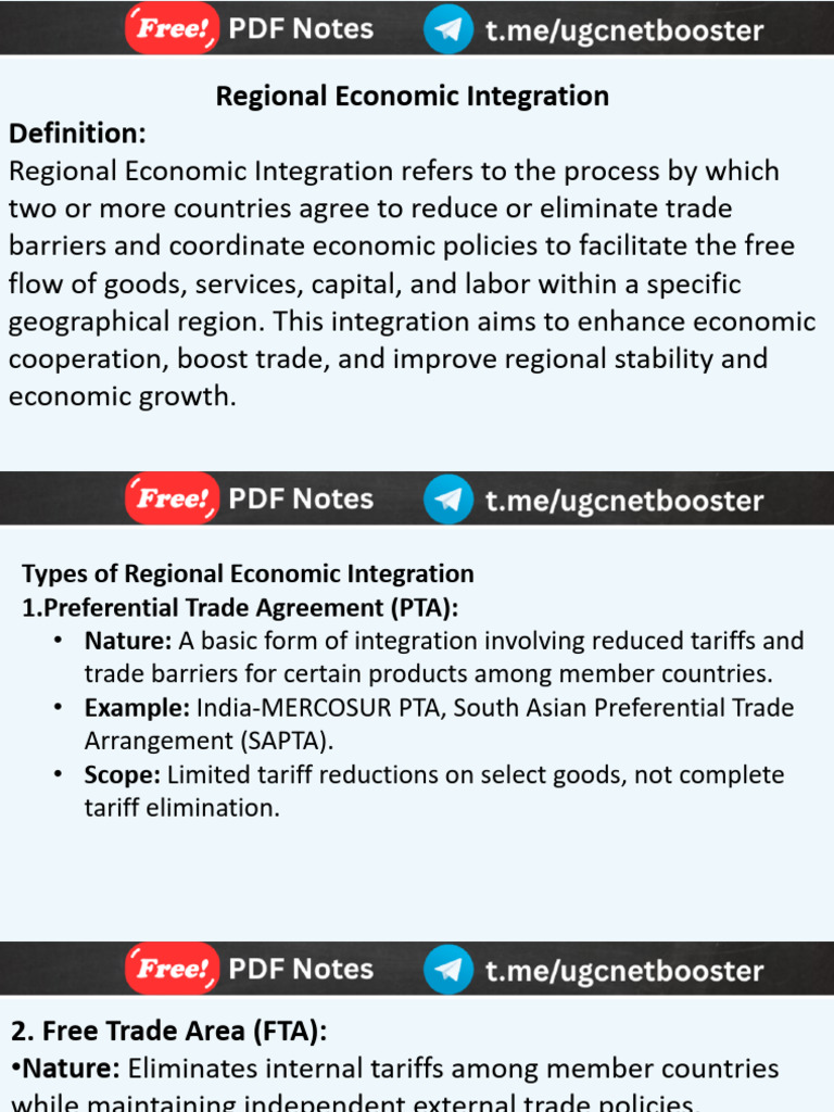 Types of Regional Economic Integration | PDF | Economic Integration | Trade
