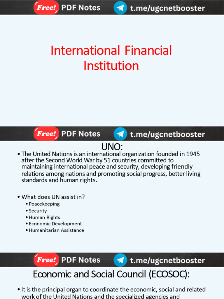 Overview of International Financial Institutions | PDF | Special ...