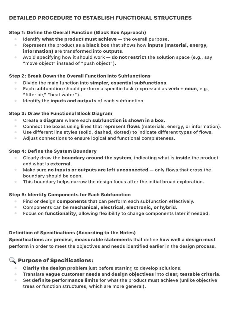Functional Structures Design Procedure | PDF | System | Function ...