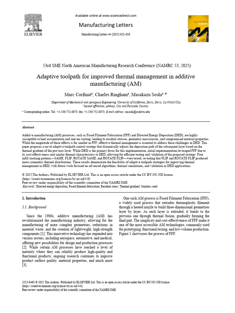 Adaptive Toolpath For Improved Thermal Management in Add 2025 ...