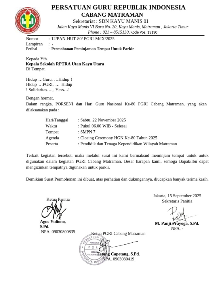 Surat RPTRA | PDF