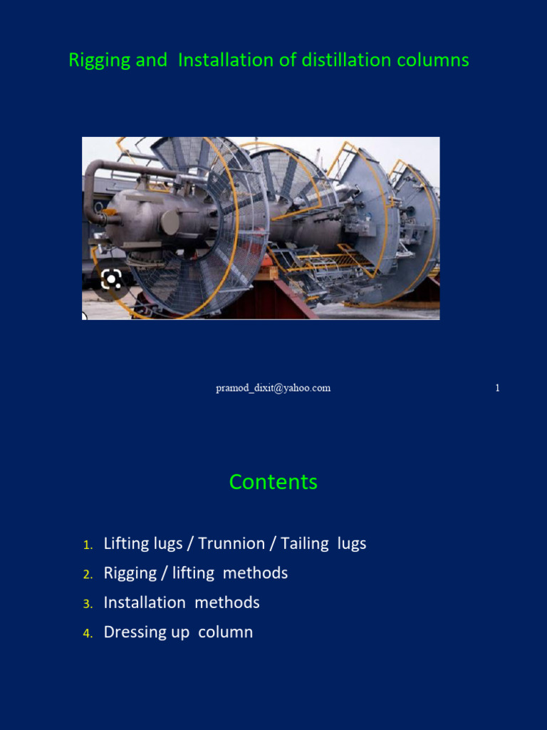 Distillation Column Rigging and Installation | PDF | Crane (Machine ...