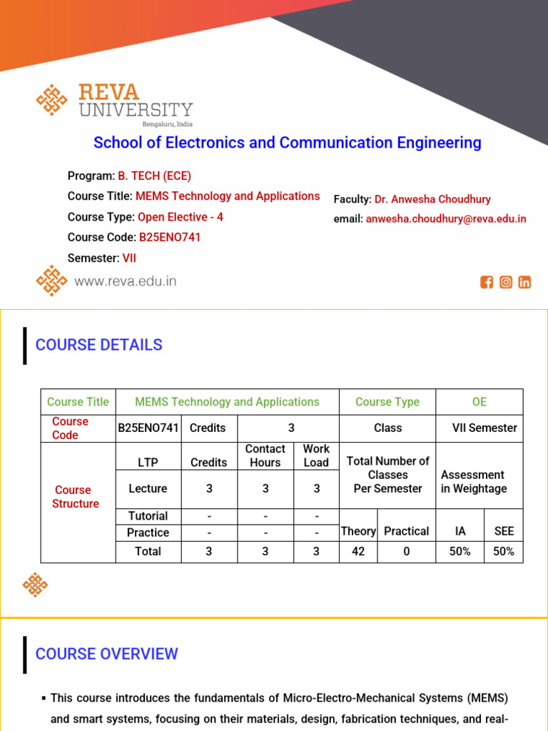 MEMS Technology Course Overview | PDF | Actuator | Piezoelectricity