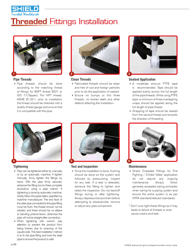 Threaded Fittings Installation - PDF 22-11-2024 | PDF | Pipe (Fluid ...