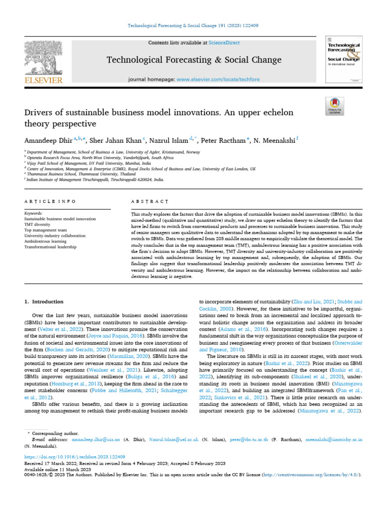 Drivers of Sustainable Business Innovations | PDF | Innovation ...