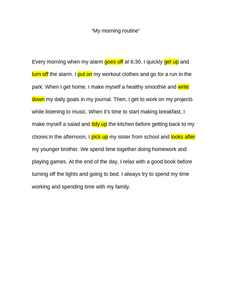My Morning Routine | PDF