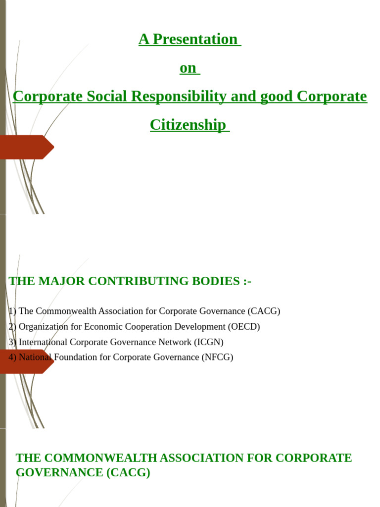 OECD Corporate Governance Principles | PDF | Board Of Directors ...