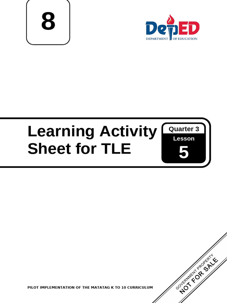 TLE Grade 8 Learning Activity Sheet | PDF | Accuracy And Precision ...