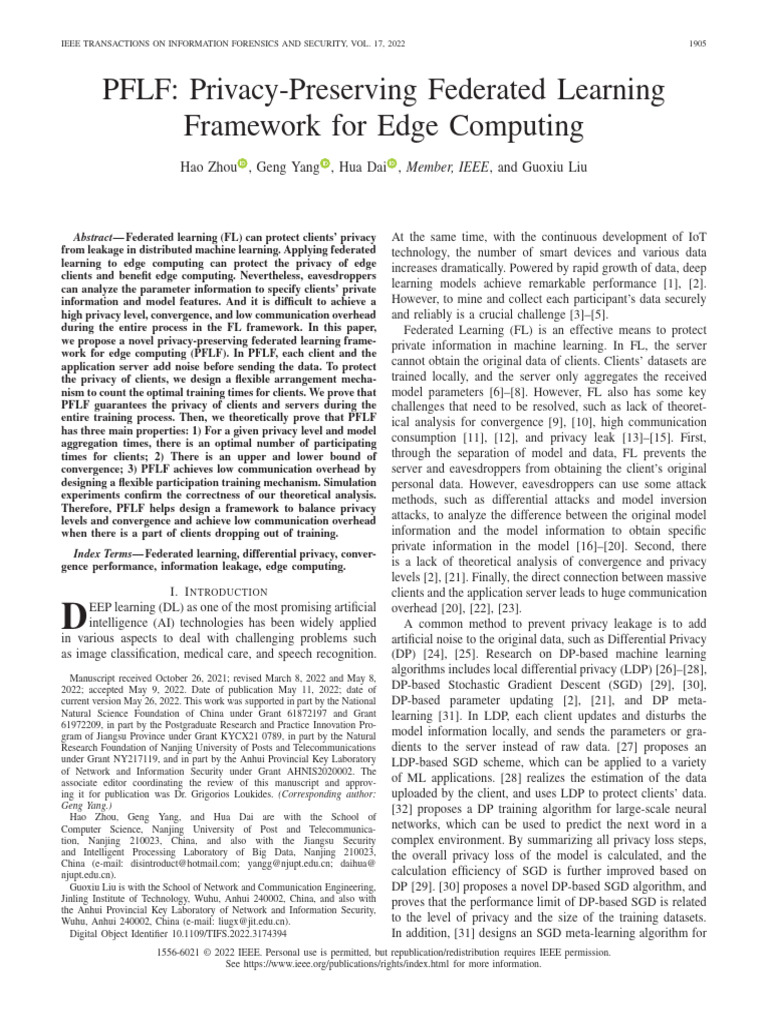 Privacy-Preserving Federated Learning Framework | PDF | Applied ...