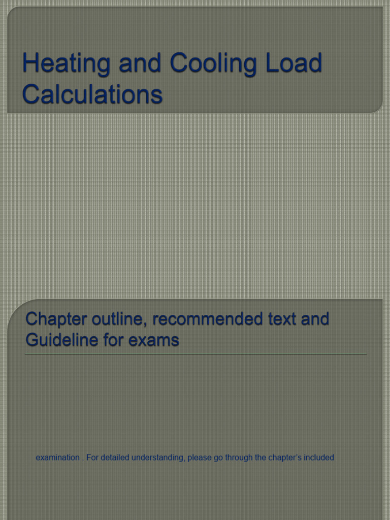 HVAC Heating and Cooling Load Guide | PDF | Air Conditioning | Humidity