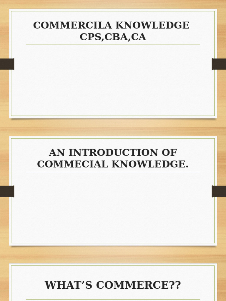 Introduction to Commercial Knowledge | PDF | Insurance | Commerce