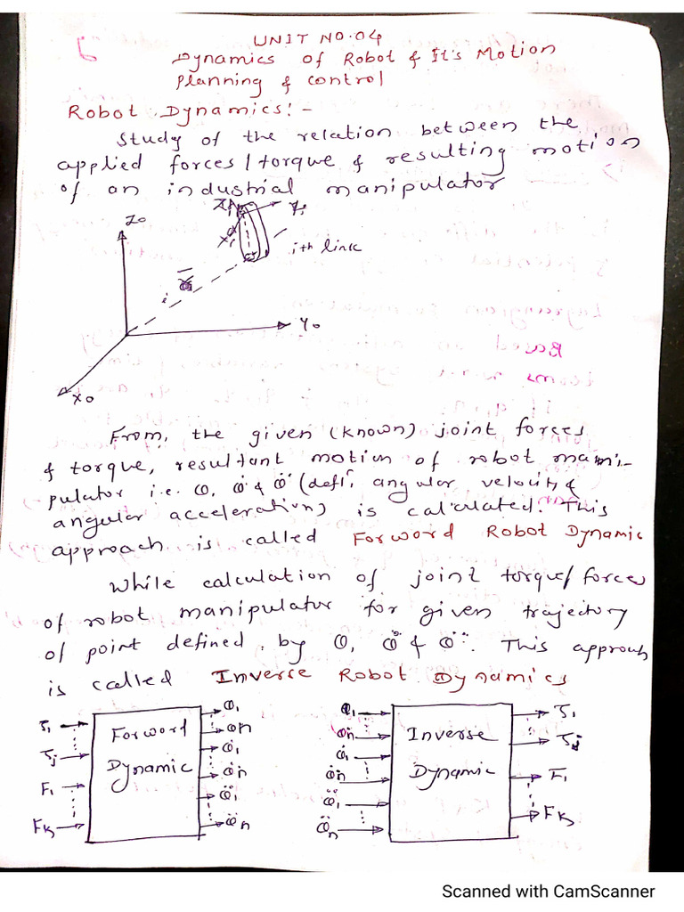 Dymanics of Robot and Motion Planning Control | PDF