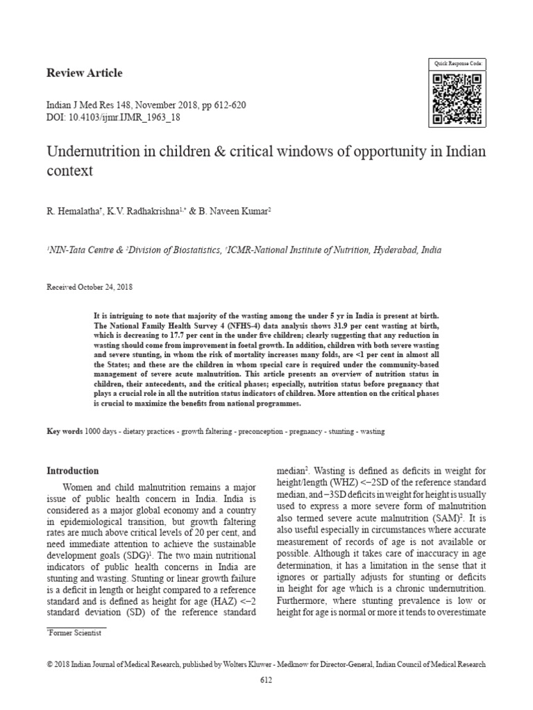 Child Malnutrition in India: Stunting & Wasting | PDF | Hunger | Nutrition