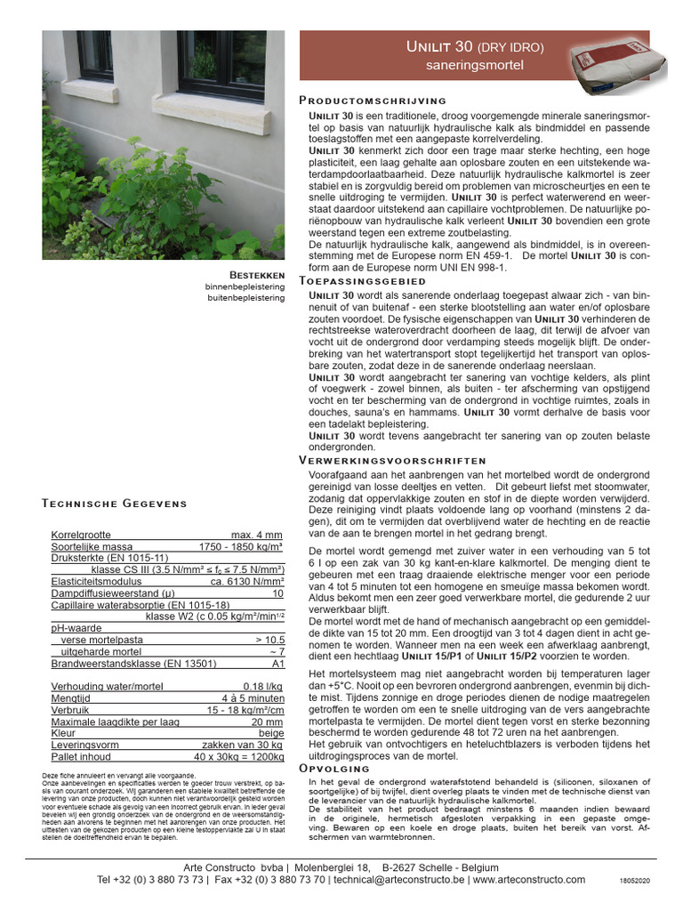 UNILIT 30 (DRY IDRO) Tech Fiche | PDF